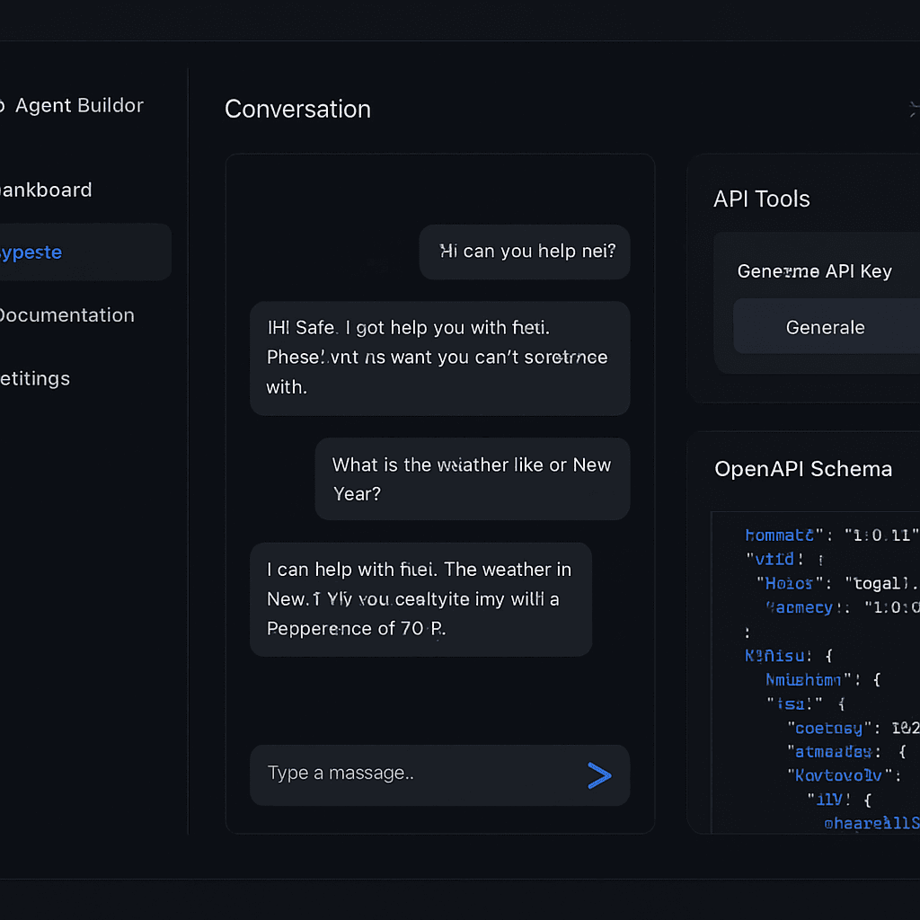 Datclaw dashboard creating an AI agent from an API specification